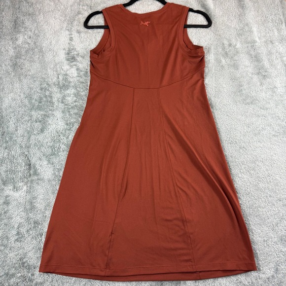 Arcteryx Womens S P Rust Orange Sleeveless V Neck Athletic Dress Zip Pocket - Picture 9 of 12